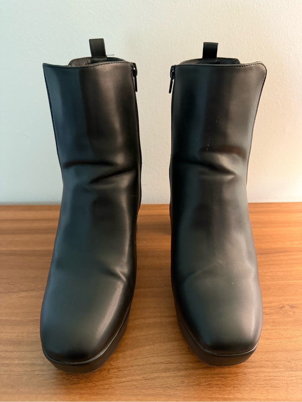 Women’s Black Zip-Cuff Ankle Boots